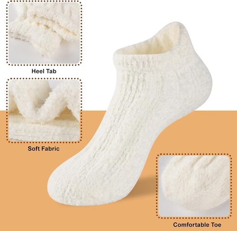 COOPLUS Non Slip Hospital Socks with Grips for Women Cozy Fluffy Winter Warm Fuzzy Slipper Socks for Women in Saudi Arabia