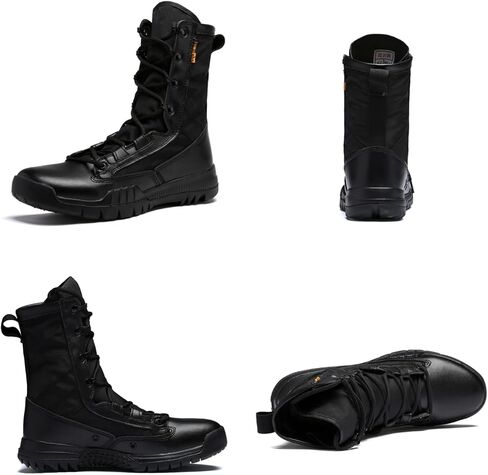 Men's Leather High Top Lace Up Military Tactical Boots 8 Inches Lightweight Combat Boots Durable Work Desert Army Jungle Booties in Saudi Arabia