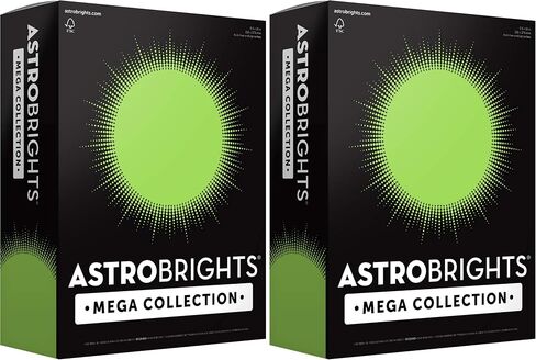 مجموعة Astrobrights Mega، بطاقات ملونة، أخضر ليموني ساطع، 320 ورقة، 65 رطل/176 جرامًا للمتر المربع، 8.5 بوصة × 11 بوصة - المزيد من الأوراق! (91698) in Kuwait