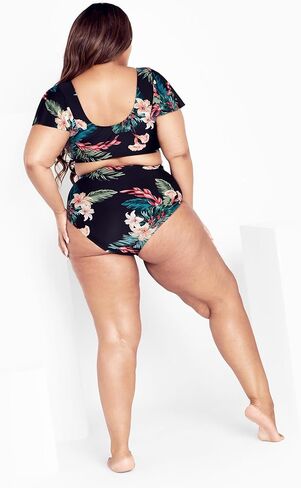 City Chic Women's Plus Size Top - Ingrid Cap Sleeve Print in Saudi Arabia