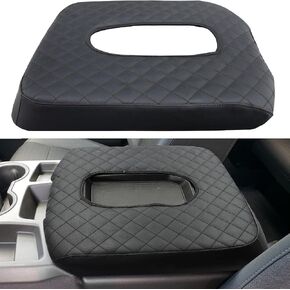 Center Console Armrest Cover for Chevy Silverado/GMC Sierra Accessories 2019-2024 2025 Arm Rest Box Leather Protective Case Middle Console Lid Cushion Pad Only for Jump Seat (Red Stitches) in Saudi Arabia