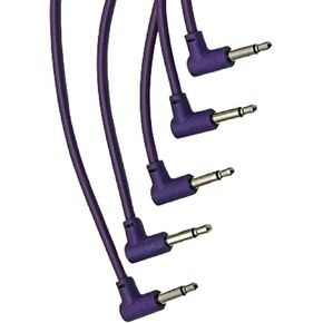 Luigis Modular M-PAR Right Angled Eurorack Patch Cables - Package of 5 Purple Cables, 4" (10 cm) in Kuwait