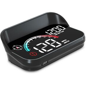 شاشة M22 HUD مع عرض على الزجاج الأمامي، شاشة عرض السرعة في الوقت الحقيقي، عداد سرعة GPS، أضواء محيطة متدرجة ملونة، متوافقة مع جميع السيارات، الاتجاه، شاشة عرض متعددة الوظائف in Kuwait
