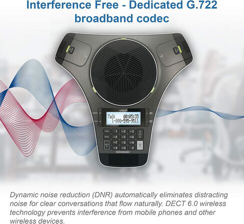 VTech VCS712 ErisStation DECT 6.0 Wireless Conference Phone with Two Wireless Mics Using Orbitlink Wireless Technology, Full-Duplex Speakerphone, Small & Medium Business, up to 24 Hrs. Talk time in Kuwait