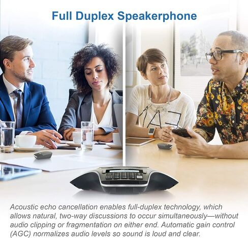VTech VCS712 ErisStation DECT 6.0 Wireless Conference Phone with Two Wireless Mics Using Orbitlink Wireless Technology, Full-Duplex Speakerphone, Small & Medium Business, up to 24 Hrs. Talk time in Kuwait