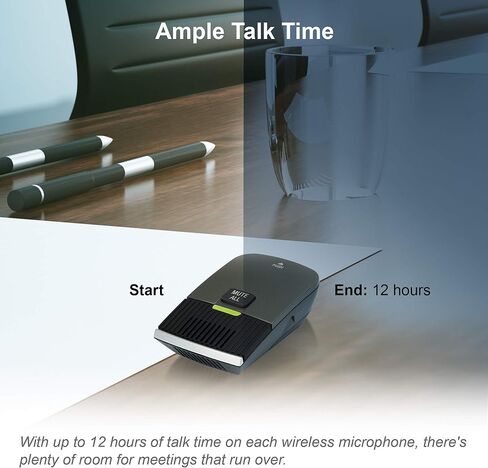 VTech VCS712 ErisStation DECT 6.0 Wireless Conference Phone with Two Wireless Mics Using Orbitlink Wireless Technology, Full-Duplex Speakerphone, Small & Medium Business, up to 24 Hrs. Talk time in Kuwait