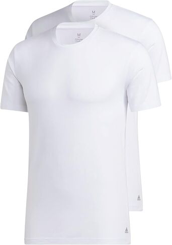 adidas Men's Stretch Cotton Crew Neck Undershirts (2-Pack), White/White, XX-Large in Saudi Arabia