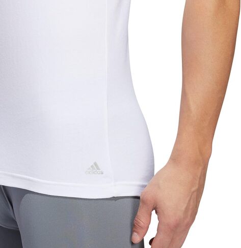 adidas Men's Stretch Cotton Crew Neck Undershirts (2-Pack), White/White, XX-Large in Saudi Arabia