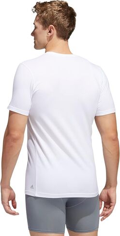 adidas Men's Stretch Cotton Crew Neck Undershirts (2-Pack), White/White, XX-Large in Saudi Arabia