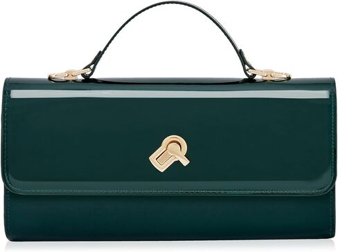 Women Metallic PU Leather Evening Clutch Purse Handbag Crossbody Shoulder Bag Square Box Bag Chic Handbag in Kuwait