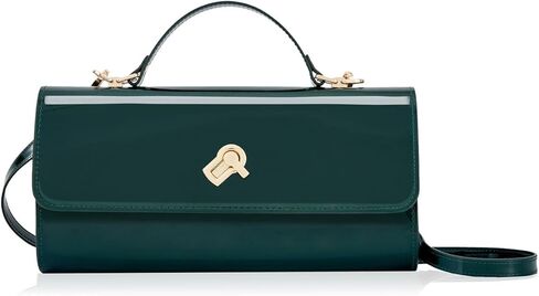 Women Metallic PU Leather Evening Clutch Purse Handbag Crossbody Shoulder Bag Square Box Bag Chic Handbag in Kuwait