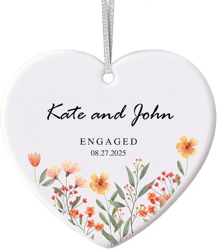 Engagement Gift Ornament,Engaged Keepsake 2025 - Custom Engagement Ornament with Names,Wedding Gift, in Saudi Arabia