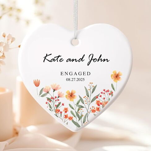 Engagement Gift Ornament,Engaged Keepsake 2025 - Custom Engagement Ornament with Names,Wedding Gift, in Saudi Arabia