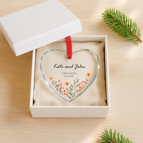 Engagement Gift Ornament,Engaged Keepsake 2025 - Custom Engagement Ornament with Names,Wedding Gift, in Saudi Arabia