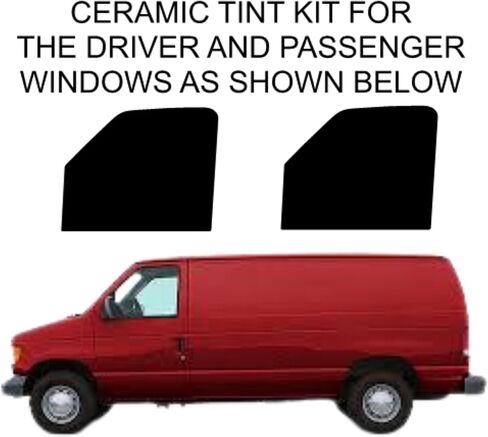 عامل تظليل نافذة سيراميك مسبق القطع لسيارة Ford E 150 Cargo Van 1992-2019 لمنع أكثر من 99% من الأشعة فوق البنفسجية الضارة بسمك 2 مل من الدرجة التجارية يستخدم رفضًا فائقًا للحرارة، لمسة نهائية احترافية (5% الكل) in Kuwait