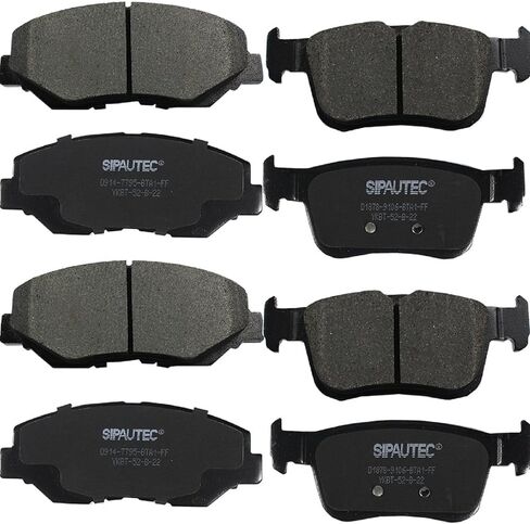 SIPAUTEC-Front & Rear Carbon Fiber Ceramic Brake Pads Compatible with Honda For Civic 2016 2017 2018 2019 2020 2021| OEM Fitment | Low Noise | Dust Free | 8 Brake Pads in Kuwait