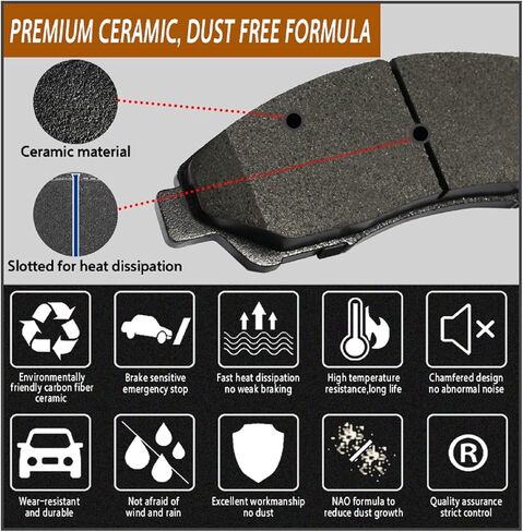 SIPAUTEC-8pcs Front and Rear Ceramic Disc Brake Pads Set Replacement For (2009-2014 Acura TL),For (2006-2014 Honda Ridgeline) in Kuwait