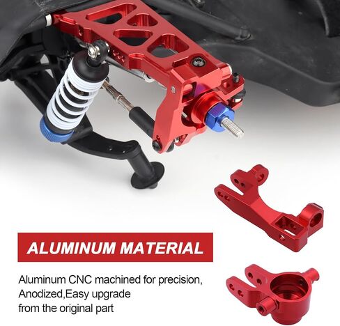HobbyPark Aluminum Caster Blocks (c-hubs) & Steering Blocks for 1/10 Traxxas Slash 4x4,Upgrade Replacement of 6832 6837 Hop Ups (Red) in Saudi Arabia