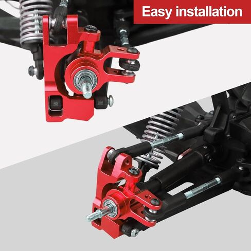 HobbyPark Aluminum Caster Blocks (c-hubs) & Steering Blocks for 1/10 Traxxas Slash 4x4,Upgrade Replacement of 6832 6837 Hop Ups (Red) in Saudi Arabia