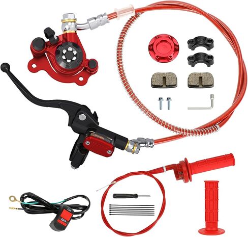 Mini Bike Hydraulic Brake Caliper Kit Compatible with Baja Doodle Bug DB30 Blitz Dirt Bug Racer GMB100 Predator 79cc 97cc 212cc 2.5HP 2.8HP Engine Minibike Parts with Throttle Cable Assembly in Kuwait