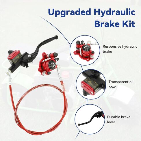 Mini Bike Hydraulic Brake Caliper Kit Compatible with Baja Doodle Bug DB30 Blitz Dirt Bug Racer GMB100 Predator 79cc 97cc 212cc 2.5HP 2.8HP Engine Minibike Parts with Throttle Cable Assembly in Kuwait