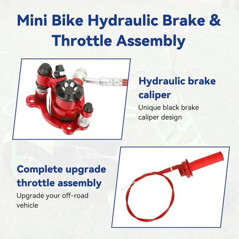 Mini Bike Hydraulic Brake Caliper Kit Compatible with Baja Doodle Bug DB30 Blitz Dirt Bug Racer GMB100 Predator 79cc 97cc 212cc 2.5HP 2.8HP Engine Minibike Parts with Throttle Cable Assembly in Kuwait