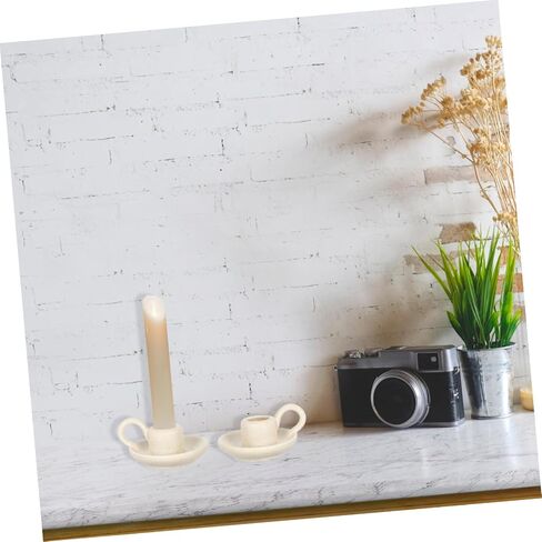 Cabilock 2Pcs Ceramic Candleholder Unique Cup Design Style Candlestick Holders for Home Decor Cozy Atmosphere Enhancer for Desktop Decoration in Saudi Arabia