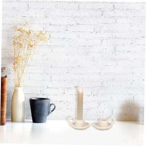 Cabilock 2Pcs Ceramic Candleholder Unique Cup Design Style Candlestick Holders for Home Decor Cozy Atmosphere Enhancer for Desktop Decoration in Saudi Arabia