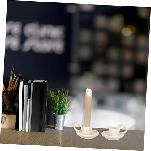 Cabilock 2Pcs Ceramic Candleholder Unique Cup Design Style Candlestick Holders for Home Decor Cozy Atmosphere Enhancer for Desktop Decoration in Saudi Arabia