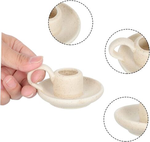 Cabilock 2Pcs Ceramic Candleholder Unique Cup Design Style Candlestick Holders for Home Decor Cozy Atmosphere Enhancer for Desktop Decoration in Saudi Arabia