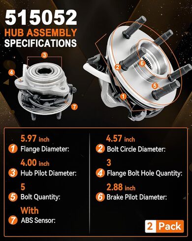 مجموعة محور العجلة الخلفية 512401 مناسبة لـ Scion FR-S 2013-2016، لسوبارو BRZ/Forester/Legacy/Outback/WRX/Crosstrek/Impreza/Sport STI 2014، لتويوتا 86 GR86، 5 عروة، قطعتان in Kuwait