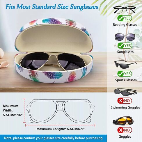 Hard Shell Sunglasses Case, Various Patterns Leather Case for Sunglass,Eyeglasses with Cleaning Cloth in Saudi Arabia