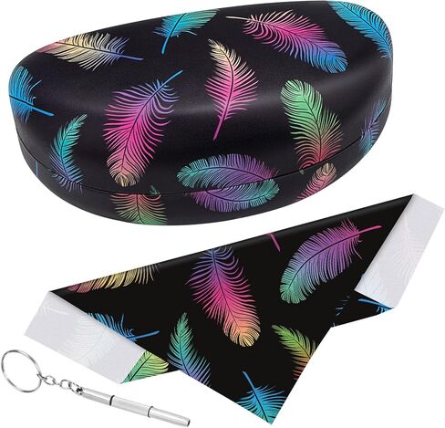Hard Shell Sunglasses Case, Various Patterns Leather Case for Sunglass,Eyeglasses with Cleaning Cloth in Saudi Arabia