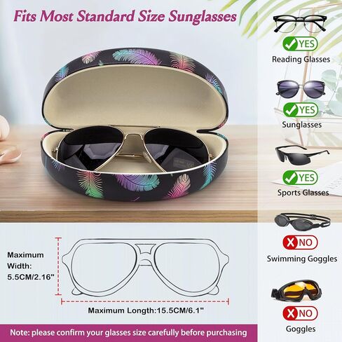 Hard Shell Sunglasses Case, Various Patterns Leather Case for Sunglass,Eyeglasses with Cleaning Cloth in Saudi Arabia