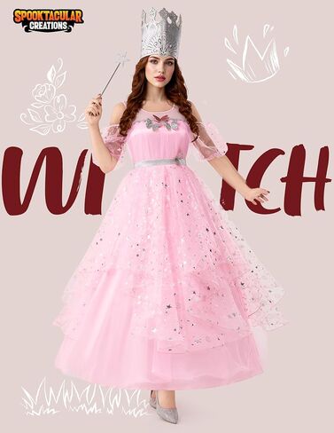 Spooktacular Creations Halloween Good Witch Costume Dress Women, Pink Fairy Witch Princess Evening Dress for Themed Parties in Saudi Arabia
