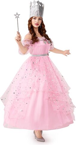 Spooktacular Creations Halloween Good Witch Costume Dress Women, Pink Fairy Witch Princess Evening Dress for Themed Parties in Saudi Arabia