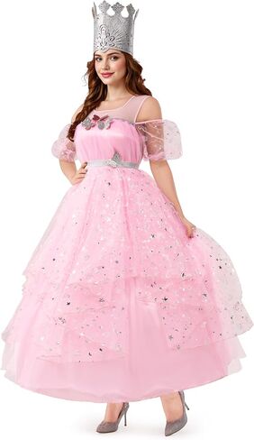 Spooktacular Creations Halloween Good Witch Costume Dress Women, Pink Fairy Witch Princess Evening Dress for Themed Parties in Saudi Arabia