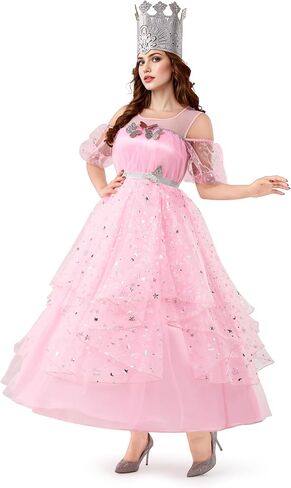 Spooktacular Creations Halloween Good Witch Costume Dress Women, Pink Fairy Witch Princess Evening Dress for Themed Parties in Saudi Arabia