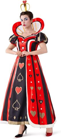 Spooktacular Creations Halloween Red Queen Costume Women, Red Heart Queen Fairytale Fancy Dress for Cosplay Themed Parties in Saudi Arabia