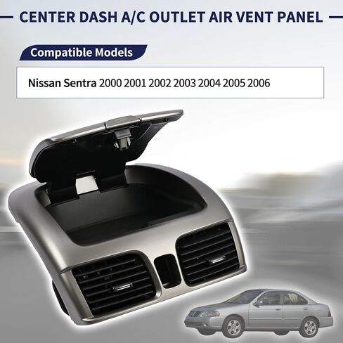 لوحة تنفيس الهواء بمنفذ مكيف الهواء المركزي 68260-5M002 682605M002 متوافقة مع Nissan Sentra 2000-2006 لوحة التحكم المركزية بمنفذ التيار المتردد لوحة تنفيس الهواء in Saudi Arabia