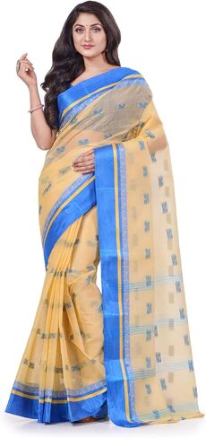 Women's Traditional Pure Handloom Cotton Saree Navarupa Velvet Par Design Without Blouse Piece 5.6 Mtr in Saudi Arabia