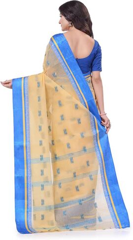 Women's Traditional Pure Handloom Cotton Saree Navarupa Velvet Par Design Without Blouse Piece 5.6 Mtr in Saudi Arabia