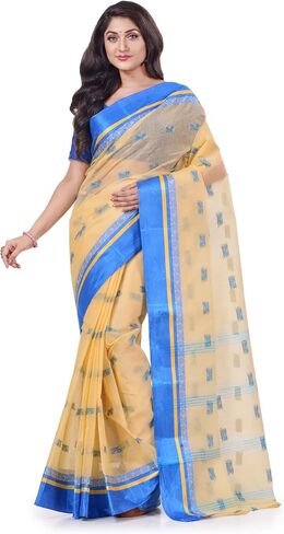 Women's Traditional Pure Handloom Cotton Saree Navarupa Velvet Par Design Without Blouse Piece 5.6 Mtr in Saudi Arabia
