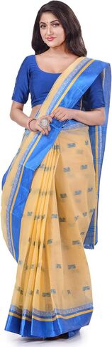 Women's Traditional Pure Handloom Cotton Saree Navarupa Velvet Par Design Without Blouse Piece 5.6 Mtr in Saudi Arabia