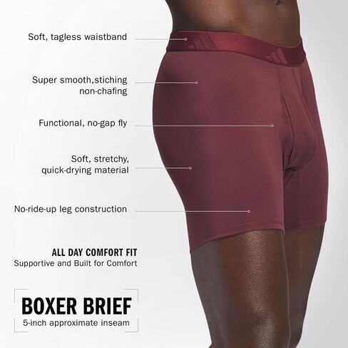 adidas Men's Boxer Brief Underwear 3-Pack – Luxe Comfort Ultra Soft Rayon Blend in Saudi Arabia