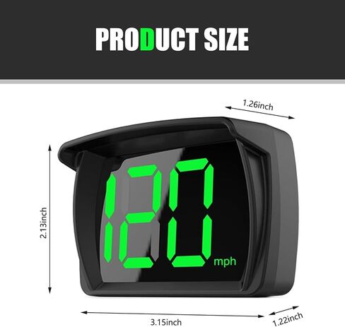 Downhill 1 PC GPS Speedometer HUD Display, Y03 Head Up Speed Digital Screen, USB Plug-in Daytime Speedometer Charger, Universal for Most Cars, Trucks, SUVs (Black) in Saudi Arabia