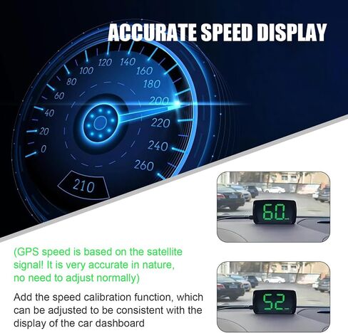 Downhill 1 PC GPS Speedometer HUD Display, Y03 Head Up Speed Digital Screen, USB Plug-in Daytime Speedometer Charger, Universal for Most Cars, Trucks, SUVs (Black) in Saudi Arabia