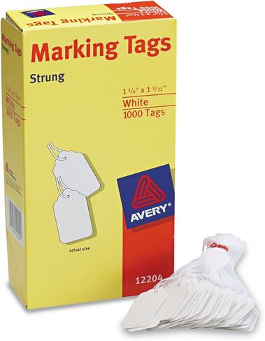 Avery 12204 Medium-Weight White Marking Tags, 1-3/4 x 1-3/32, 1000/Box in Saudi Arabia