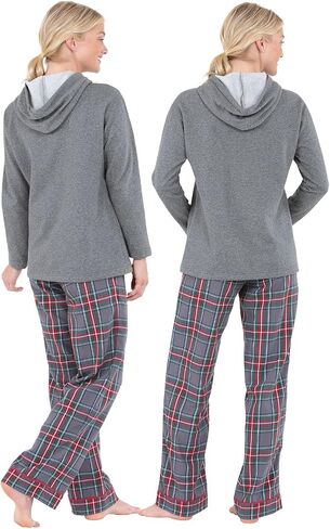طقم بيجامات نسائية من الفلانيل من PajamaGram - بيجامة للنساء، سترة بقلنسوة in Saudi Arabia
