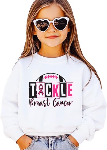 سويت شيرت Olive Loves Apple Tackle لسرطان الثدي للنساء والمراهقين والأطفال، سترة يومية للعبة كرة القدم بشريط وردي in Saudi Arabia